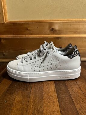 P448 Thea style white leather sneakers Women's size 43 10.5-11